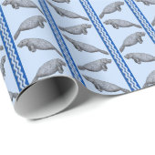 Manatee Stripe Wrapping Paper Geschenkpapier (Rolleneckpunkt)