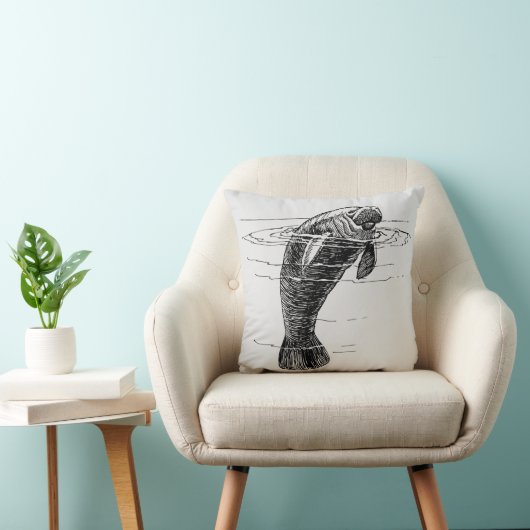 Manatee Throw Pillow Kissen (Stuhl )