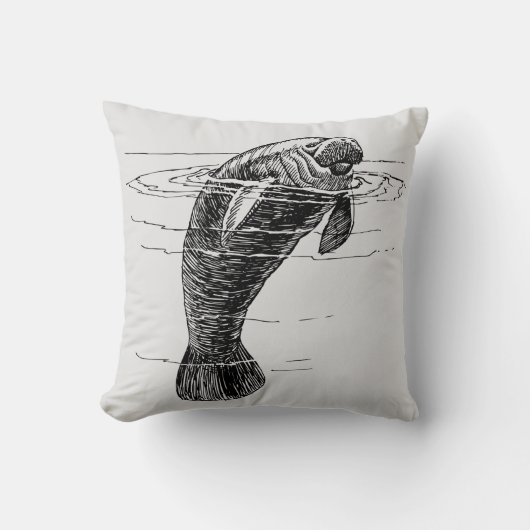Manatee Throw Pillow Kissen (Vorderseite)