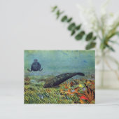 Manatee und farbenfrohe Fische Postkarte (Stehend Vorderseite)