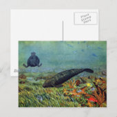 Manatee und farbenfrohe Fische Postkarte (Vorne/Hinten)