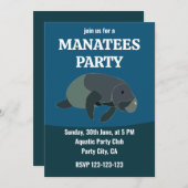 Manatee under Sea Birthday Party Manatee Einladung (Vorne/Hinten)