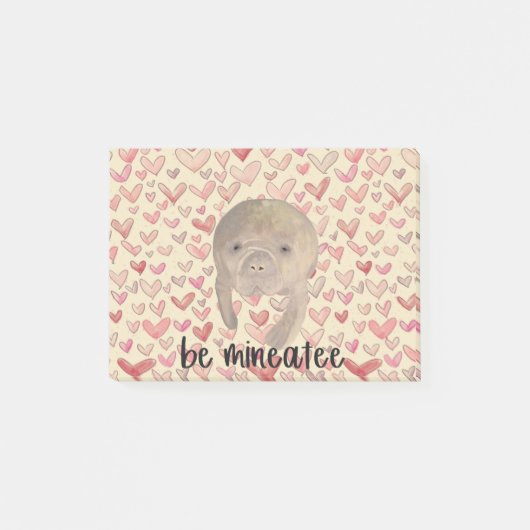 Manatee Valentine Post-it Klebezettel (Vorderseite)