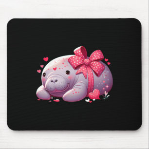 Manatee Valentinstag Herzen Tier Meer Ozean Mousepad