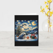 Manatee Van Gogh Style Starry Night Christmas Wint Karte (Gelbe Blume)