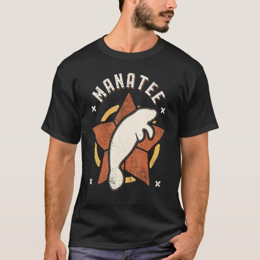 Manatee Vintage Retro Classic Animal T-Shirt (Vorderseite)