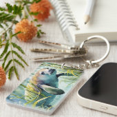 Manatee Watercolor Schlüsselanhänger (Vorderseite rechts)