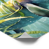 Manatee Watercolor Wand an Wand Poster (Ecke)