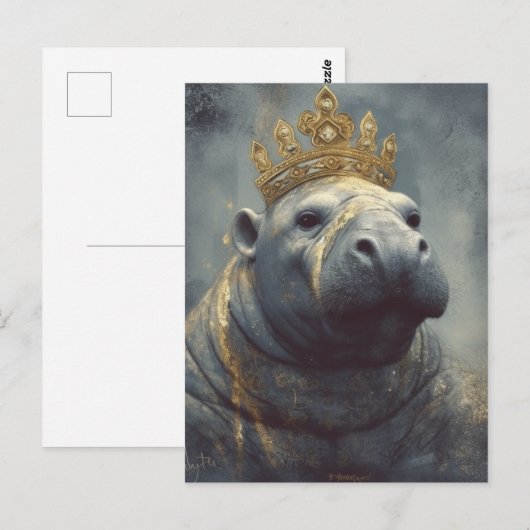 Manatee Wear a Crown Postkarte (Vorne/Hinten)