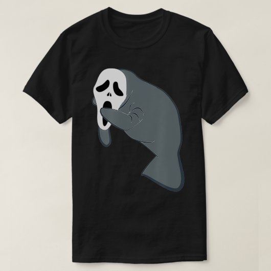 Manatee Wear Beängstigende Halloween Mask Funny Se T-Shirt (Design vorne)