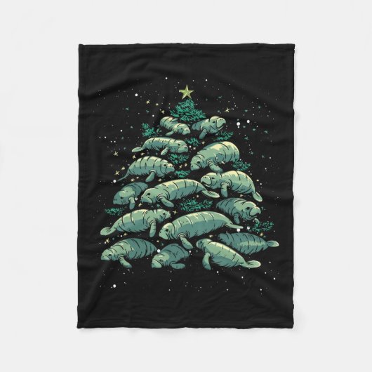 Manatee Weihnachtsbaum Manatee Xmas Boys & amp; Wo Fleecedecke (Vorderseite)