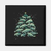 Manatee Weihnachtsbaum Manatee Xmas Boys & amp; Wo Magnet (Vorne)