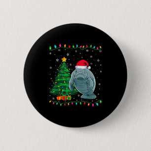 Manatee-Weihnachtsmannhut Männer Frauen Kinder Wei Button