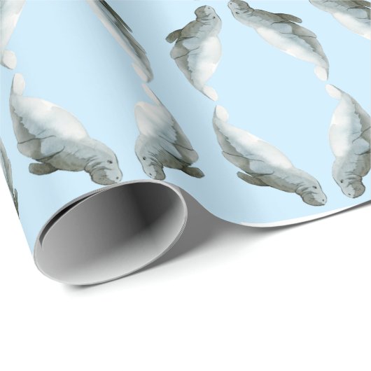 Manatee Wrapping Paper Geschenkpapier (Rolleneckpunkt)