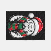 Manatee Xmas Santa Hat F Christmas Costume Fleecedecke (Vorderseite (Horizontal))