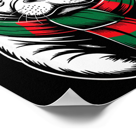 Manatee Xmas Santa Hat F Christmas Costume Poster (Ecke)