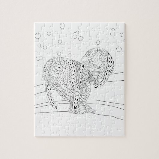 Manatees Adult Coloring Puzzle (Vertikal)