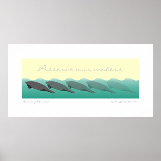Manatees - Bewahren Sie unsere Gewässer 36 x 18 Poster (Vorne)
