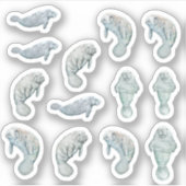 Manatees Custom Vinyl Sticker Sheet 3" (Vorderseite)