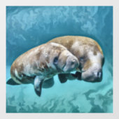 Manatees Fensteraufkleber (Blatt)