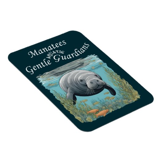 Manatees Gentle Aquatic Guardians Magnet (Rechte Seite)