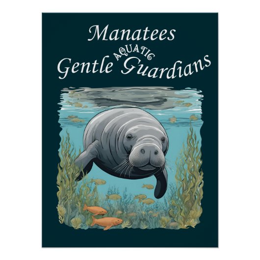 Manatees Gentle Aquatic Guardians Poster (Vorderseite)