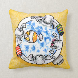 Manatees Hot Tub Fun Off-Leash Art™ Kissen