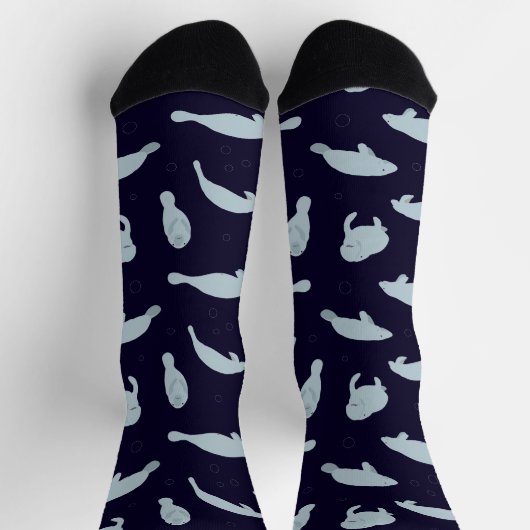 Manatees Niedlich Cartoon Socken (Oben)