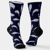 Manatees Niedlich Cartoon Socken (Gewinkelt)