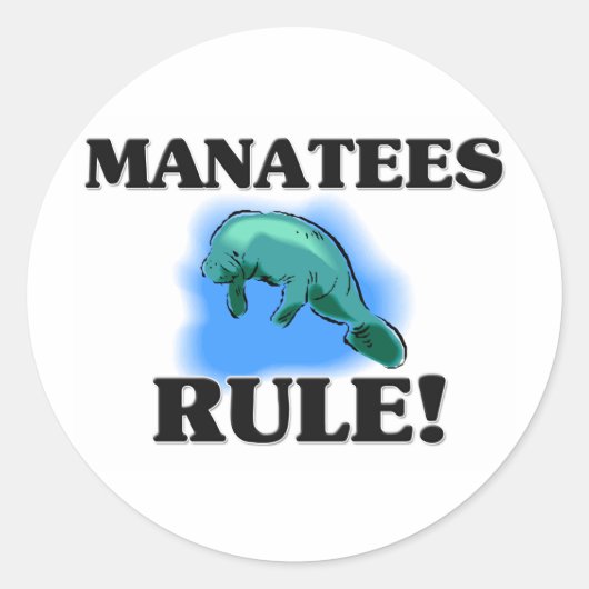 MANATEES Rule! Runder Aufkleber (Vorderseite)