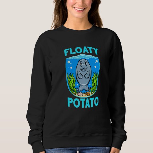 Manatees Sea Cow Floaty Potato Manatee Sweatshirt (Vorderseite)