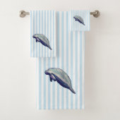 Manategemälde Aquarellfarben Blauer Badehandtuch S Badhandtuch Set (Insitu)