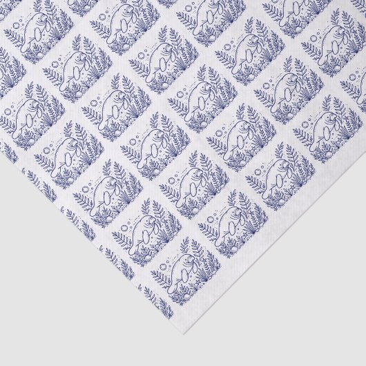 Manateschwimmen unter Wasser #2 Zeichnend Seidenpapier (Ausschnitt)