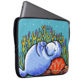 ManateSea Turtle unter Meereslandschaft Blau Laptopschutzhülle (Vorne Rechts)