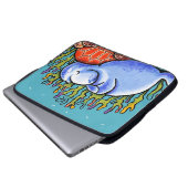 ManateSea Turtle unter Meereslandschaft Blau Laptopschutzhülle (Vorne Knopf)
