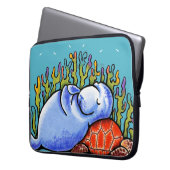 ManateSea Turtle unter Meereslandschaft Blau Laptopschutzhülle (Vorderseite Links)