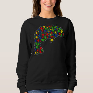 Manatetier Puzzle Pieces Autismus Bewusstsein Sweatshirt