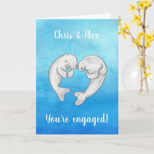 Manateure in der Verlobung der Liebe Karte (Gelbe Blume)