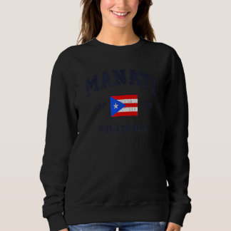 Manatí Puerto Rico Vintag Boricua Flag Athletic S Sweatshirt