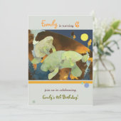 Manatis-Familien-Kindergeburtstag-Party Einladung (Stehend Vorderseite)