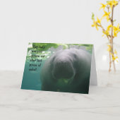 Manatis-Geburtstags-Letztstück von Kuchen Dame - Karte (Gelbe Blume)