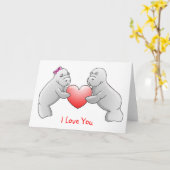 Manatis "ich Liebe Sie" Grußkarte Karte (Gelbe Blume)