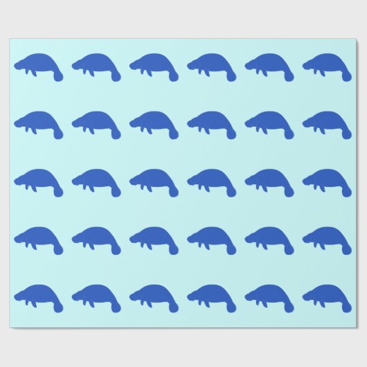 Manatis in der Silhouette Geschenkpapier (Flach)