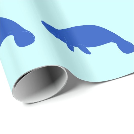 Manatis in der Silhouette Geschenkpapier (Rolleneckpunkt)