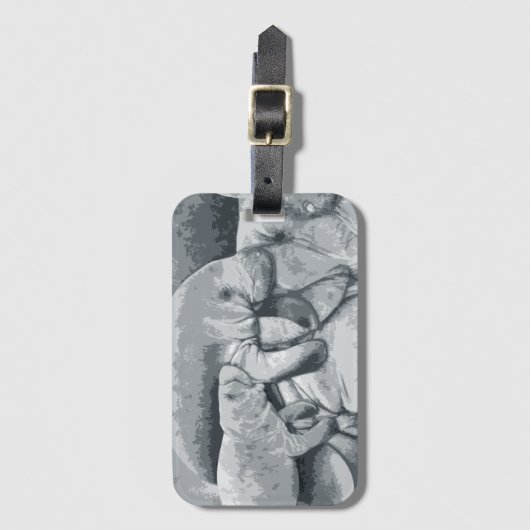 Manatis-Mutter mit Kalb-Gepäckanhänger Gepäckanhänger (Vorderseite Vertikal)