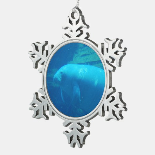 Manatis Schneeflocken Zinn-Ornament (Rechts)
