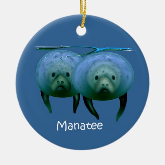 Manatis-Weihnachtsverzierung Keramik Ornament (Vorne)