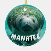 Manatisgesichts-Foto Keramik Ornament (Vorne)