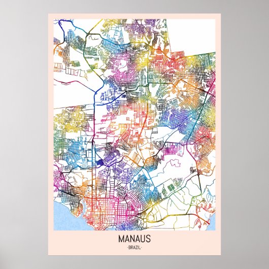 Manaus Brasilien City Map Poster (Vorne)
