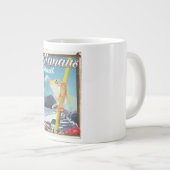 Manaus Brazil Vintage Reiseplakat Jumbo-Tasse (Vorderseite Rechts)